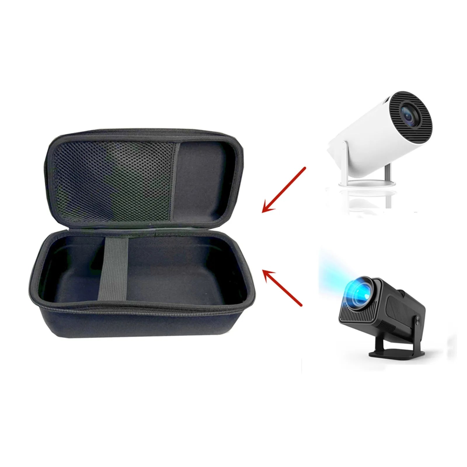 Black EVA projector storage bag for HY320 HY300 Ultra HD projector with 3kg capacity