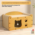 Corrugated paper double layer cat house with double ball double door design for indoor cats