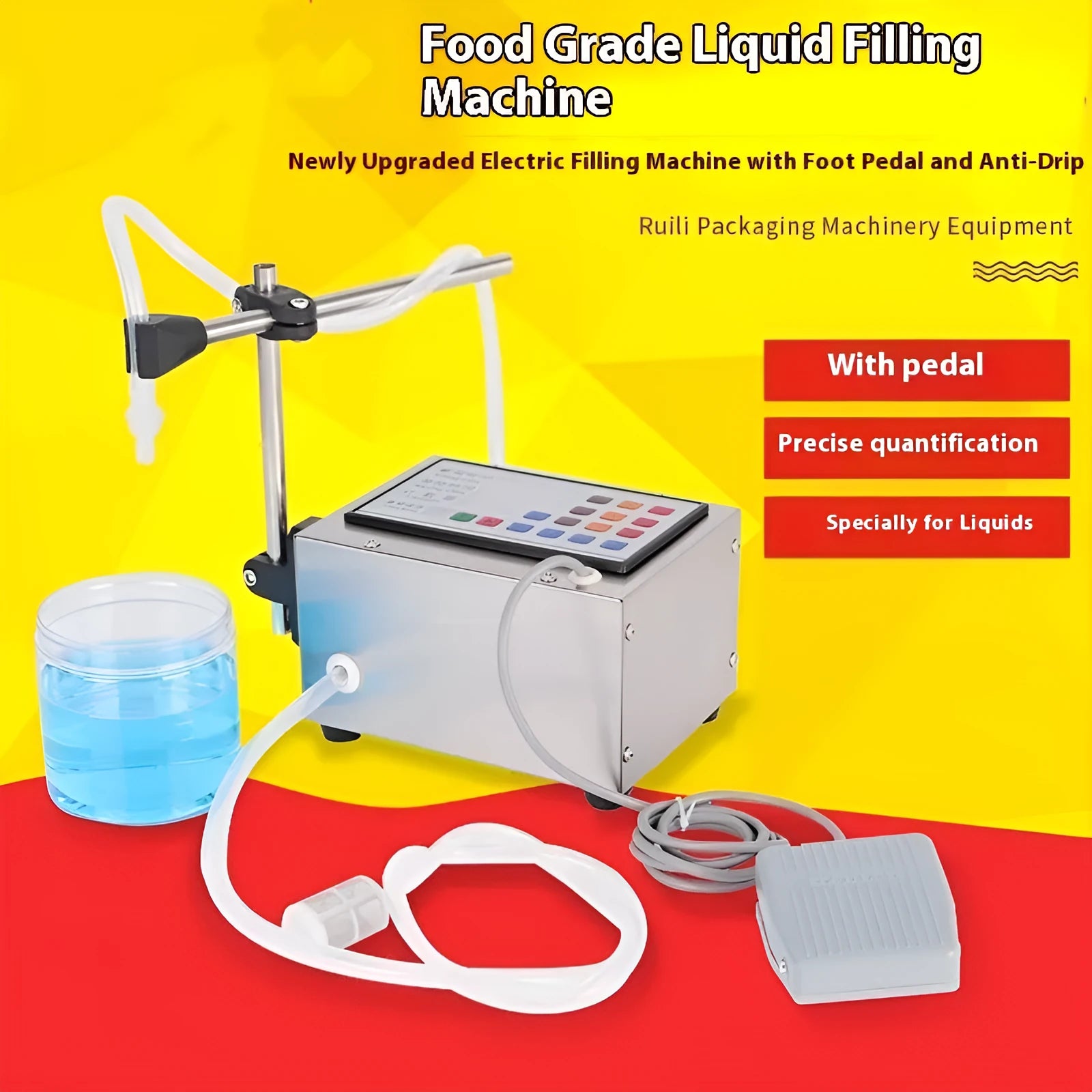 CNC automatic quantitative liquid filling machine with digital display and control panel