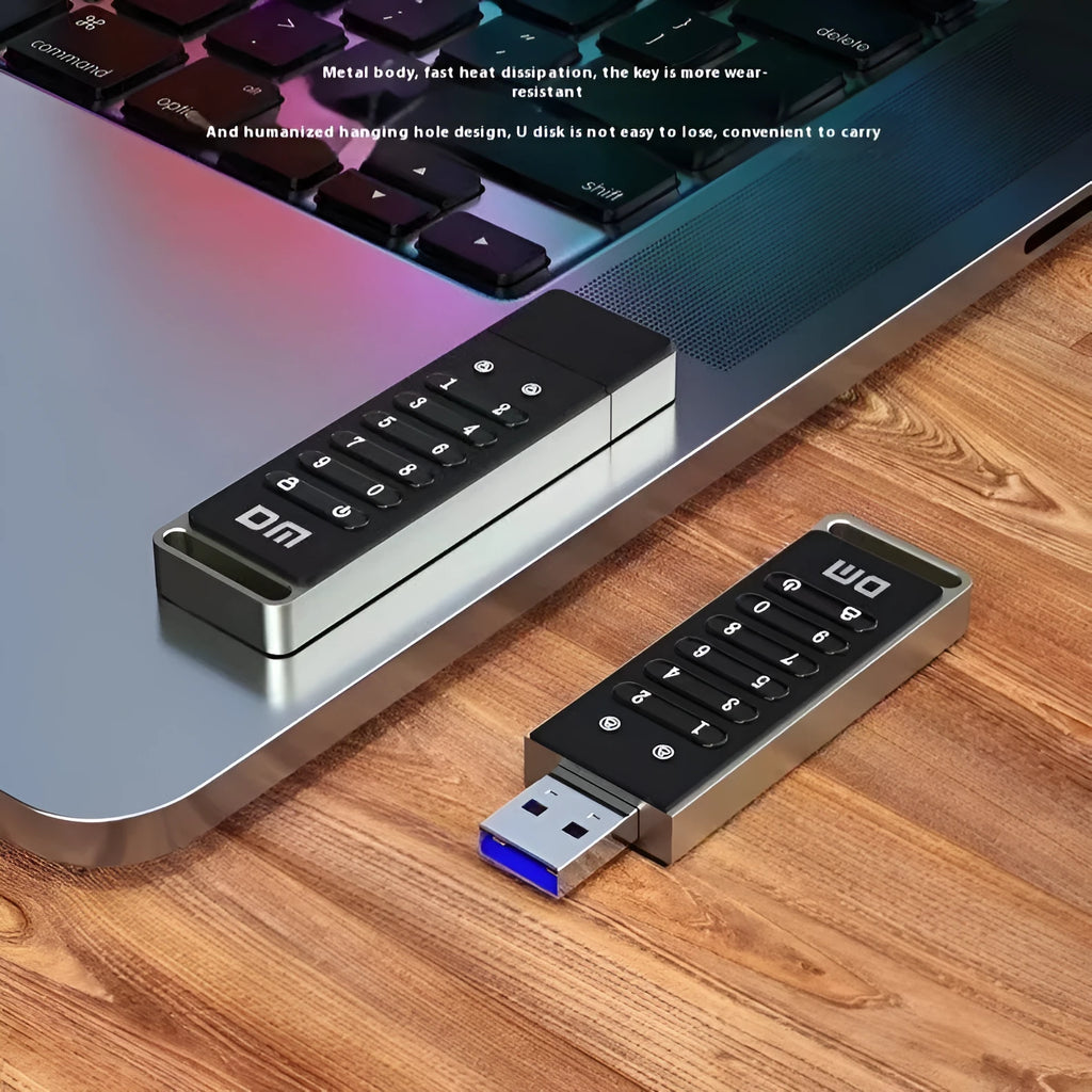 64GB metal fingerprint security USB flash drive with digital encryption