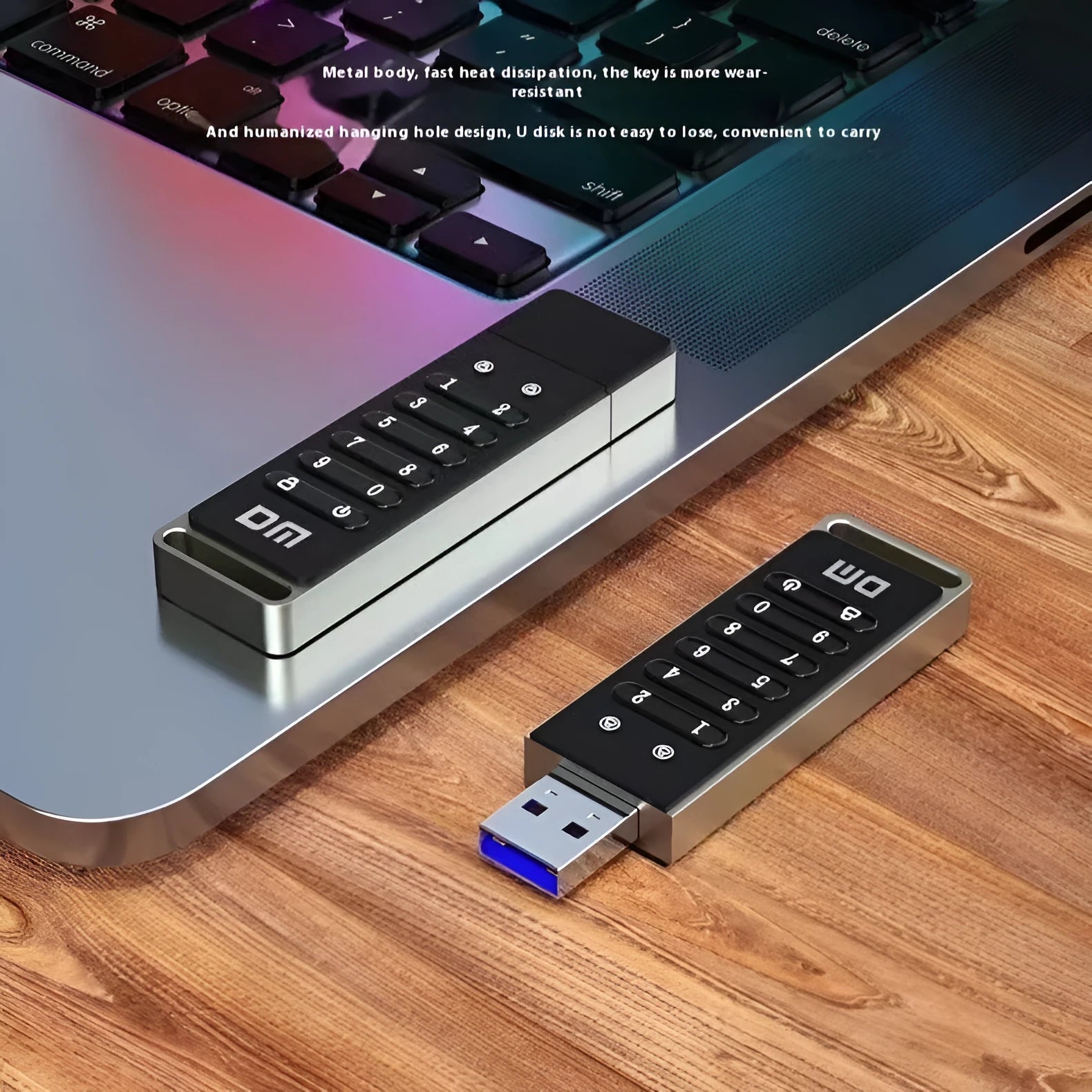 64GB metal fingerprint security USB flash drive with digital encryption
