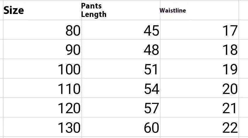 Girls' high-waist fleece-lined leggings in beige, black, brown, and grey colours on a size chart.