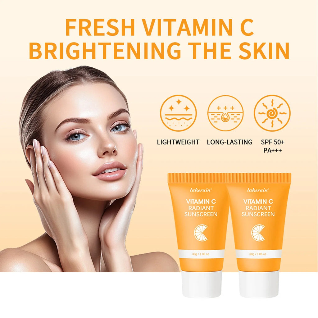 Lakerain Vitamin C sunscreen cream 30g tube for daily face moisturising and sun protection