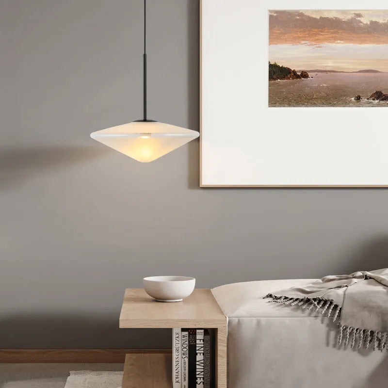Nordic post-modern UFO glass chandelier with three sizes 25cm 30cm 35cm for bedroom dining room