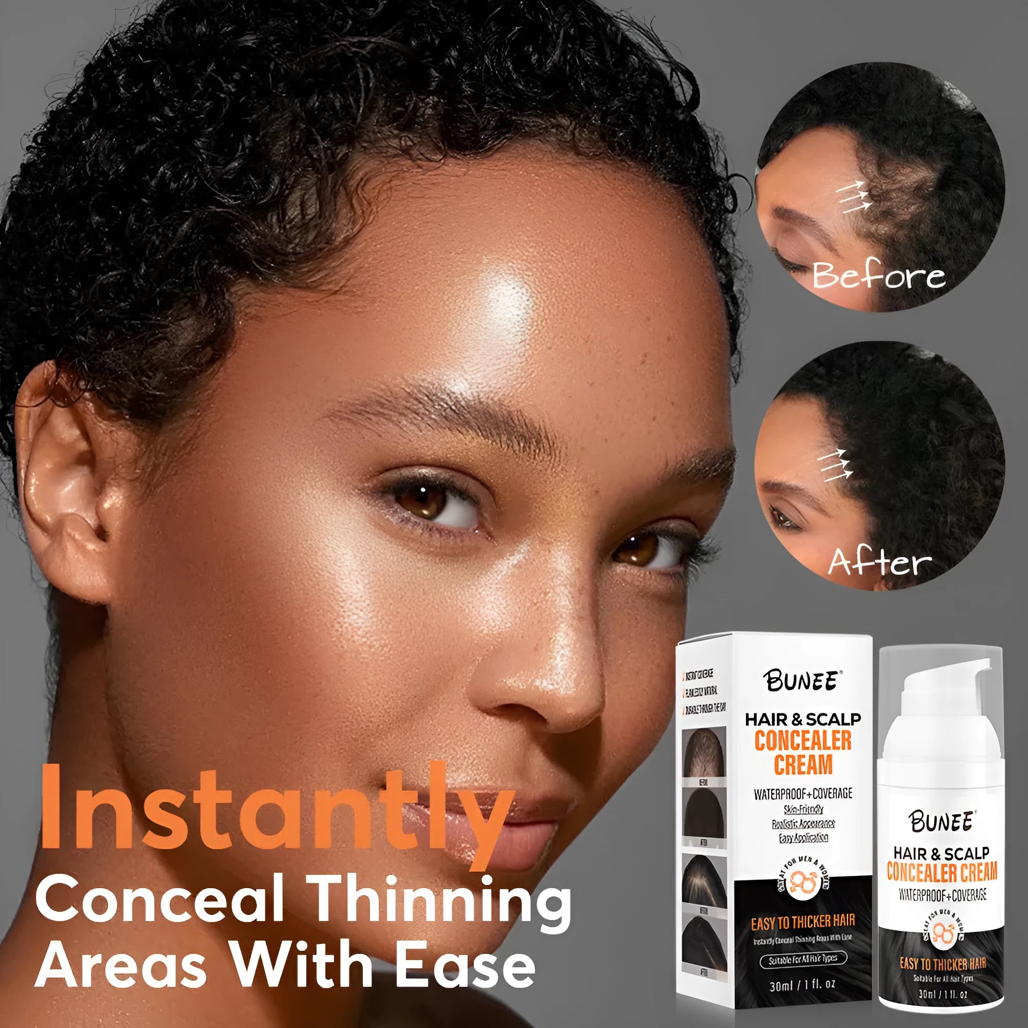 30 ml scalp concealment pomade tube for covering thinning hair areas with nourishing formula