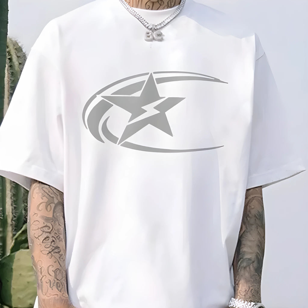 Men's pure cotton casual t-shirt in Japanese retro style showing solid colour design