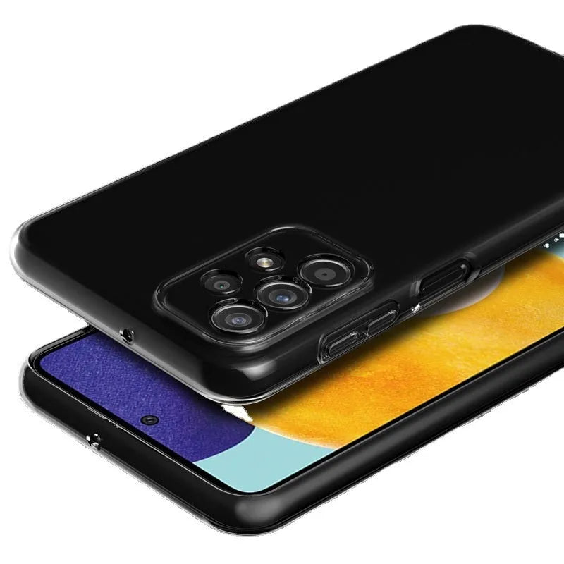Transparent TPU phone case for Samsung with shockproof fine hole design and all-inclusive cover