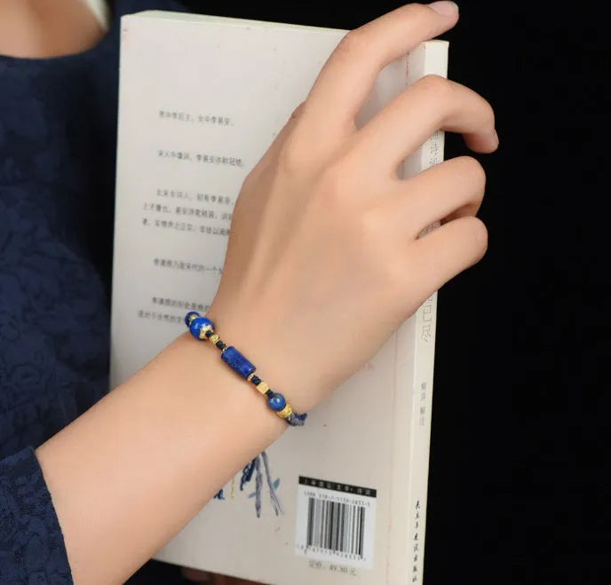 DIY woven watch band with hand-woven rope design in flexible wire showing ethnic style details