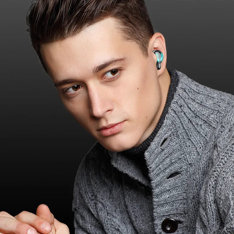 Black in-ear Bluetooth gaming headset for e-sports with zero audio delay.
