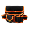 Orange canvas tool belt bag with 564mm size and 10kg capacity, construction site use