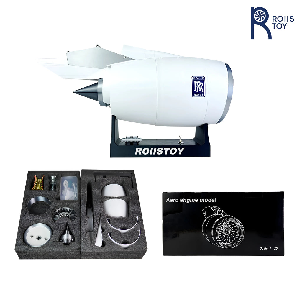 Airbus A380 TR900 Fanjet model 41cm plastic assembly kit with blue light and red tail flame on base