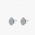 Women's 925 silver water drop ear studs with diamond cut finish