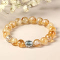 Citrine crystal bracelet with geometry design in 10mm size