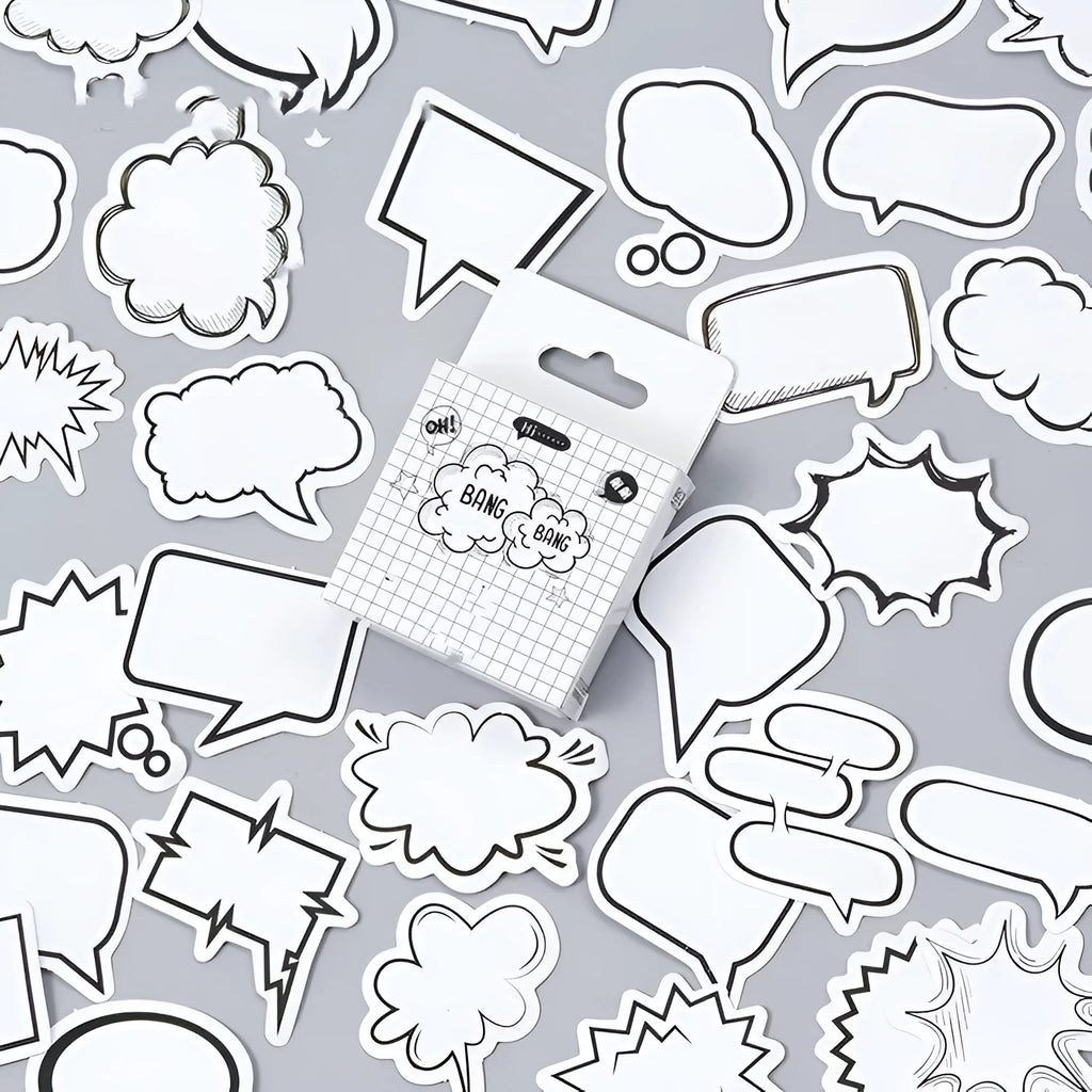 Momo Original black and white bubbles design boxed sticker set with 45 pieces for hand account book decoration