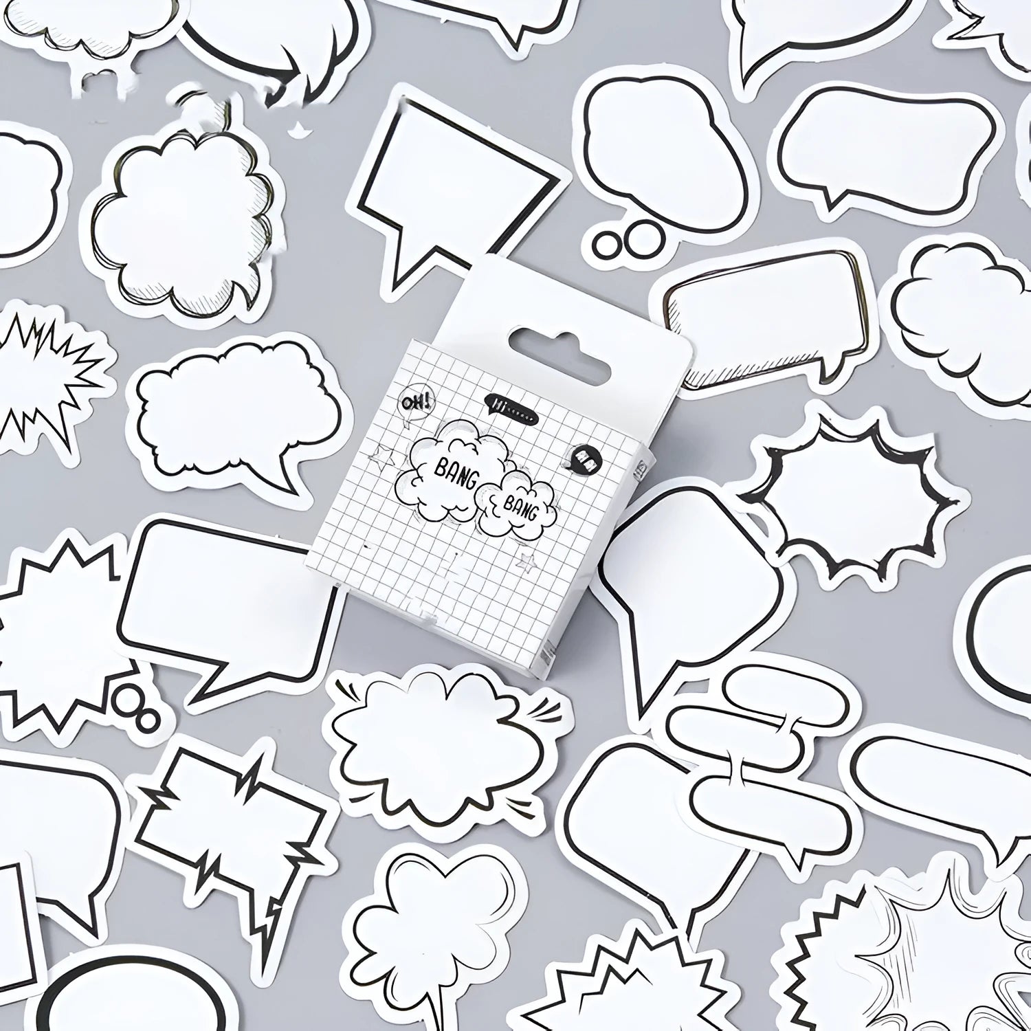 Momo Original black and white bubbles design boxed sticker set with 45 pieces for hand account book decoration
