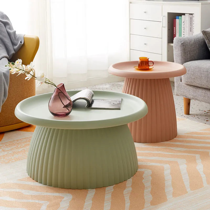 Mushroom small coffee table plastic disassembly available in multiple colours for small apartment balcony living room