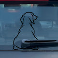 Cartoon dog car rear wiper sticker showing black and white colour options with moving tail design