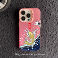 Good Luck Koi drop-resistant phone case for iPhone 16 in black, side view showing precise fit