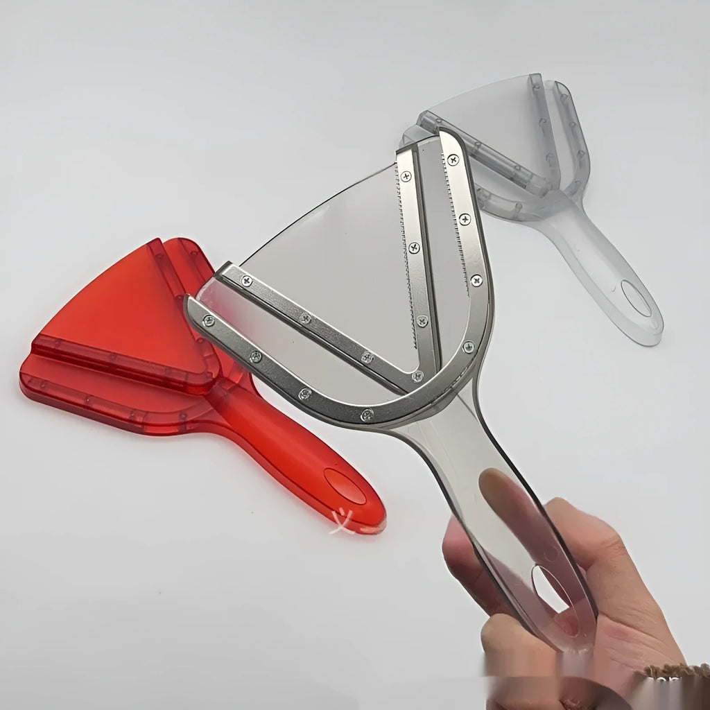 Red adjustable telescopic can and bottle opener made from ABS plastic on a white background.