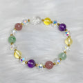 Colourful crystal bracelet with Phoenix and nine-tailed fox charm on adjustable band