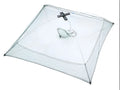 Green nylon pull-out fishing net with 60x60cm net head for compact landing and storage
