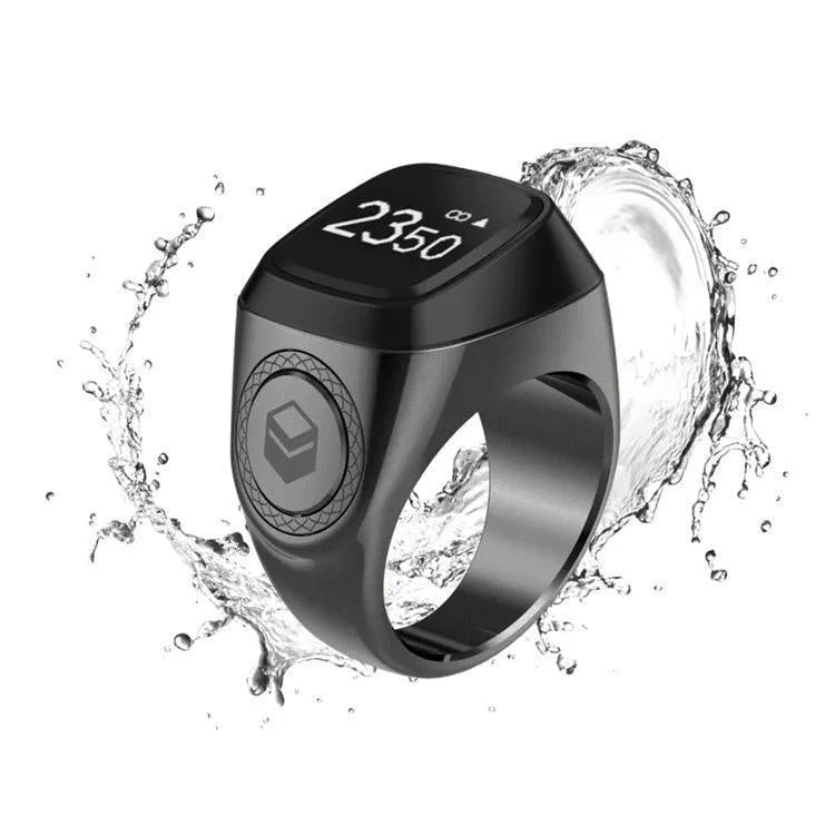 Zikr1 Tasbih smart ring with OLED display and metal casing in multiple colours