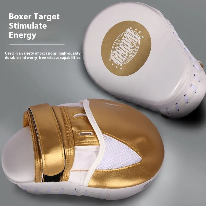 Vertical gold and green PU baffle target for boxing and Sanda martial arts training.
