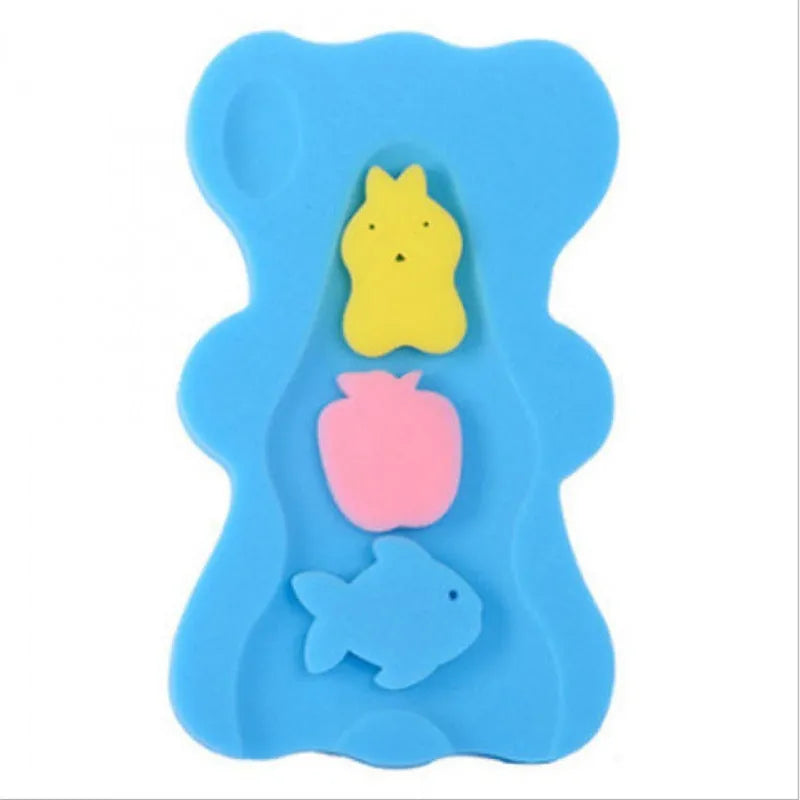 Bath sponge mat in yellow, polyurethane, 4.7 cm thick, for baby bath time