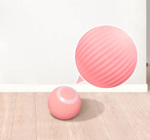 Green or pink 43mm smart obstacle avoidance rolling ball cat toy with automatic rotating motion