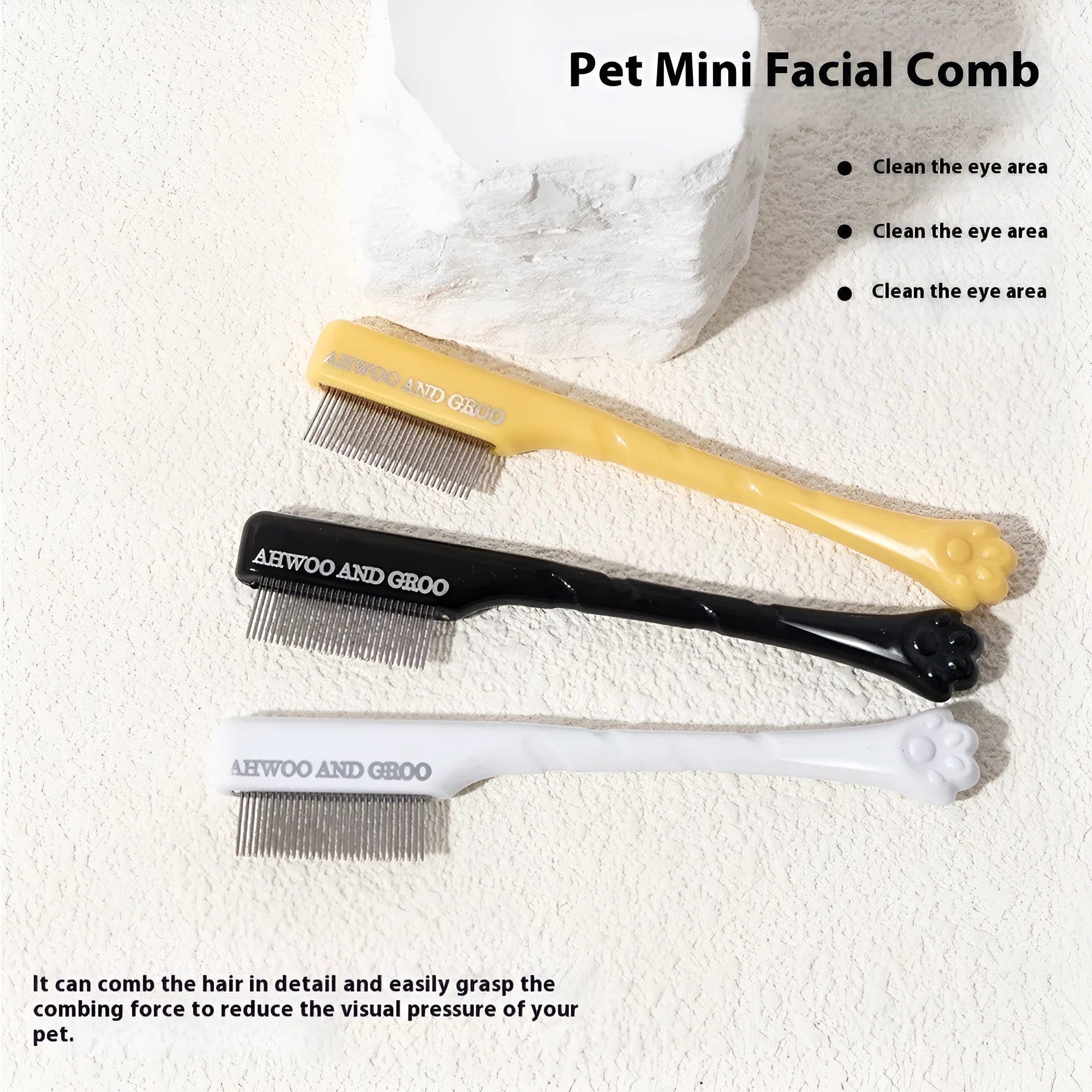 ABS plastic pet grooming comb and scissors set for dogs in various colour options for tear stain removal