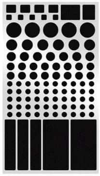 Black self-adhesive air conditioning LED blackout stickers shown in a multi-pack selection.