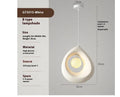 Modern retro pendant chandelier with 32x35cm milky white lampshade for dining room lighting