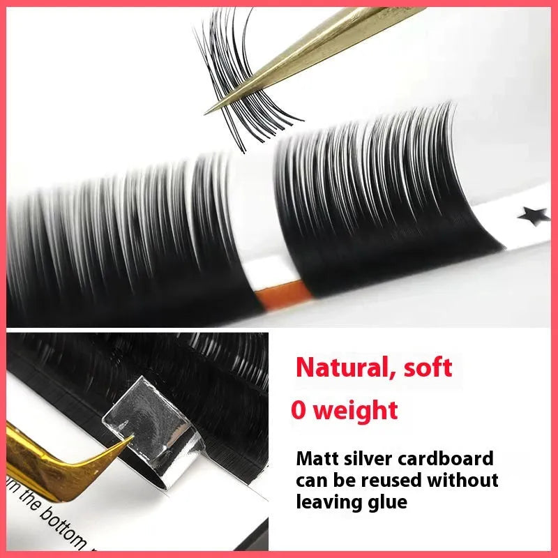 16-row dense false eyelashes made of mink hair in various lengths on a card.