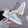 Female student whiteboard shoes in multiple colours with PU upper and lace-up closure