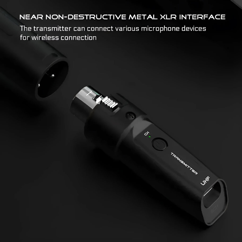 Wireless grenade moving coil microphone with 6.35mm guitar port option for wired conversion