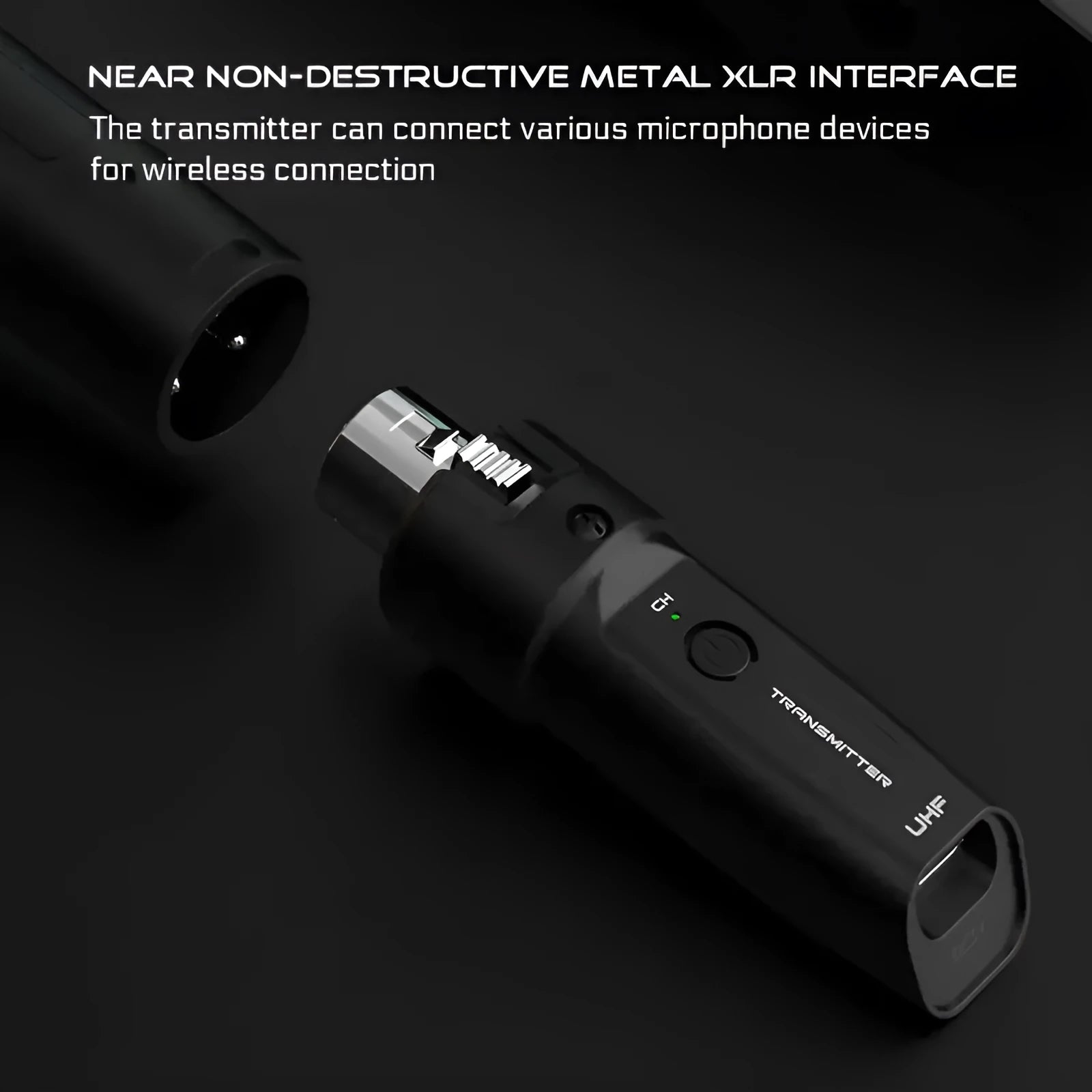 Wireless grenade moving coil microphone with 6.35mm guitar port option for wired conversion