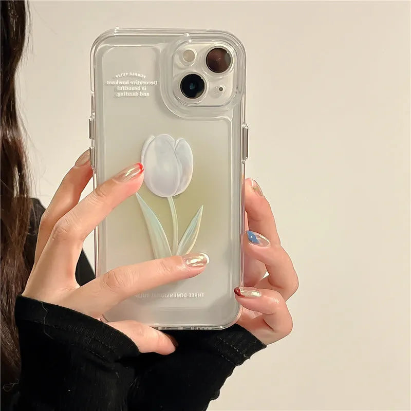 Tulip all-inclusive TPU phone case in gradient rose colour, showing bumper protection for Apple iPhone.