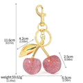 Zinc alloy cherry design key ring pendant in three-dimensional construction for bag or keychain use