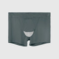 Men's solid colour ice silk nylon sports underwear in boyshorts style with mid waist.