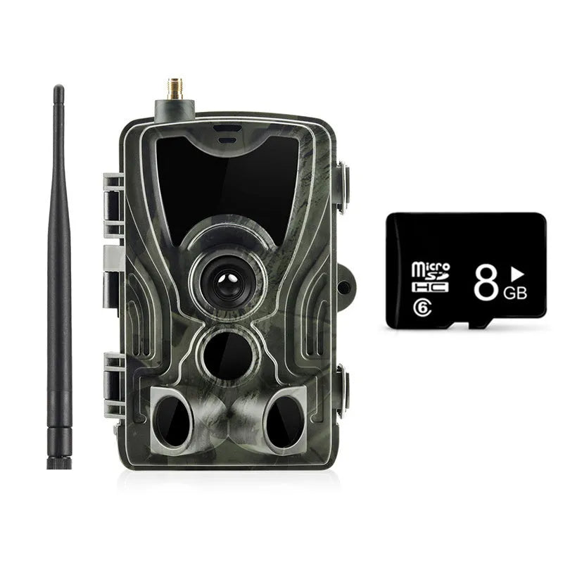 Outdoor waterproof surveillance field camera with camouflage finish and 120-degree lens