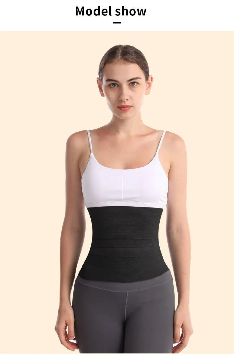 Latex silk waist trainer exercise belt showing 10cm width and multiple length options