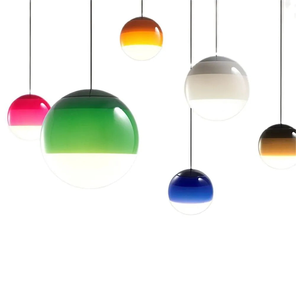 15cm glass pendant light in gradient colour for living room or bedroom, 220V, no light source included