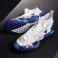 Low-top youth track spikes with TA material sole and synthetic leather upper in black with cleats