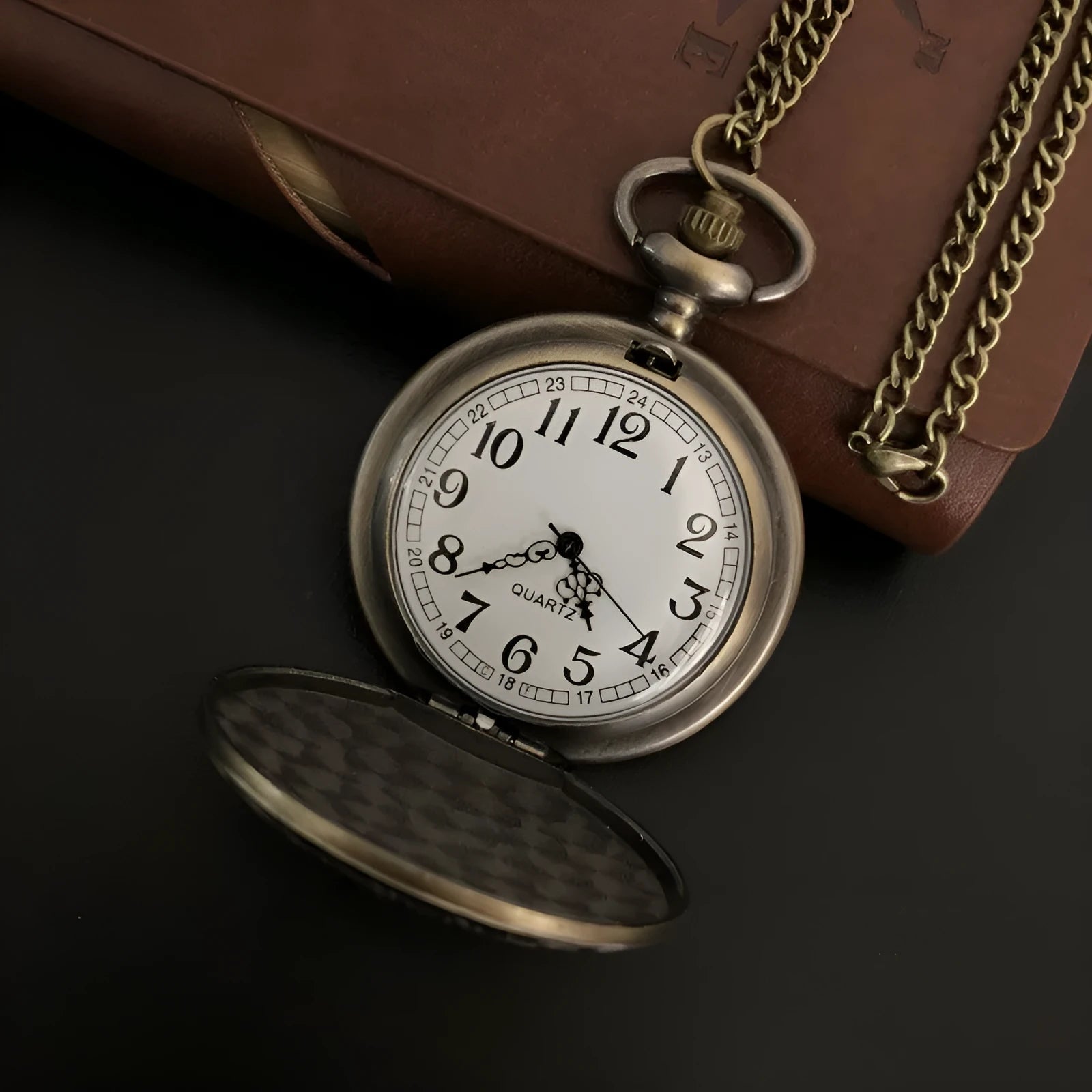 Dragon bone stone bronze pocket watch 13mm thick casual British clothing accessory