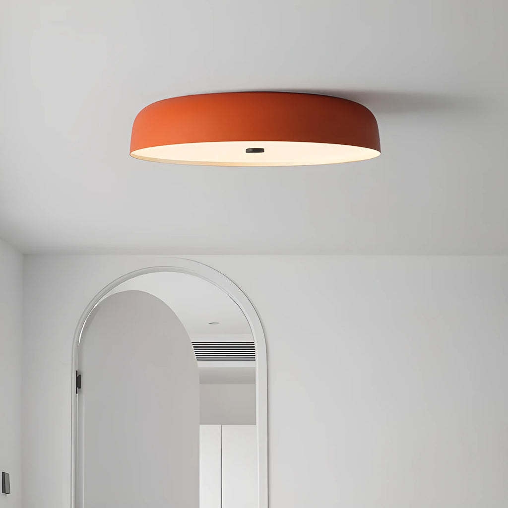Italian modern minimalist bedroom ceiling lamp with tricolor light remote control in black small size alloy acrylic
