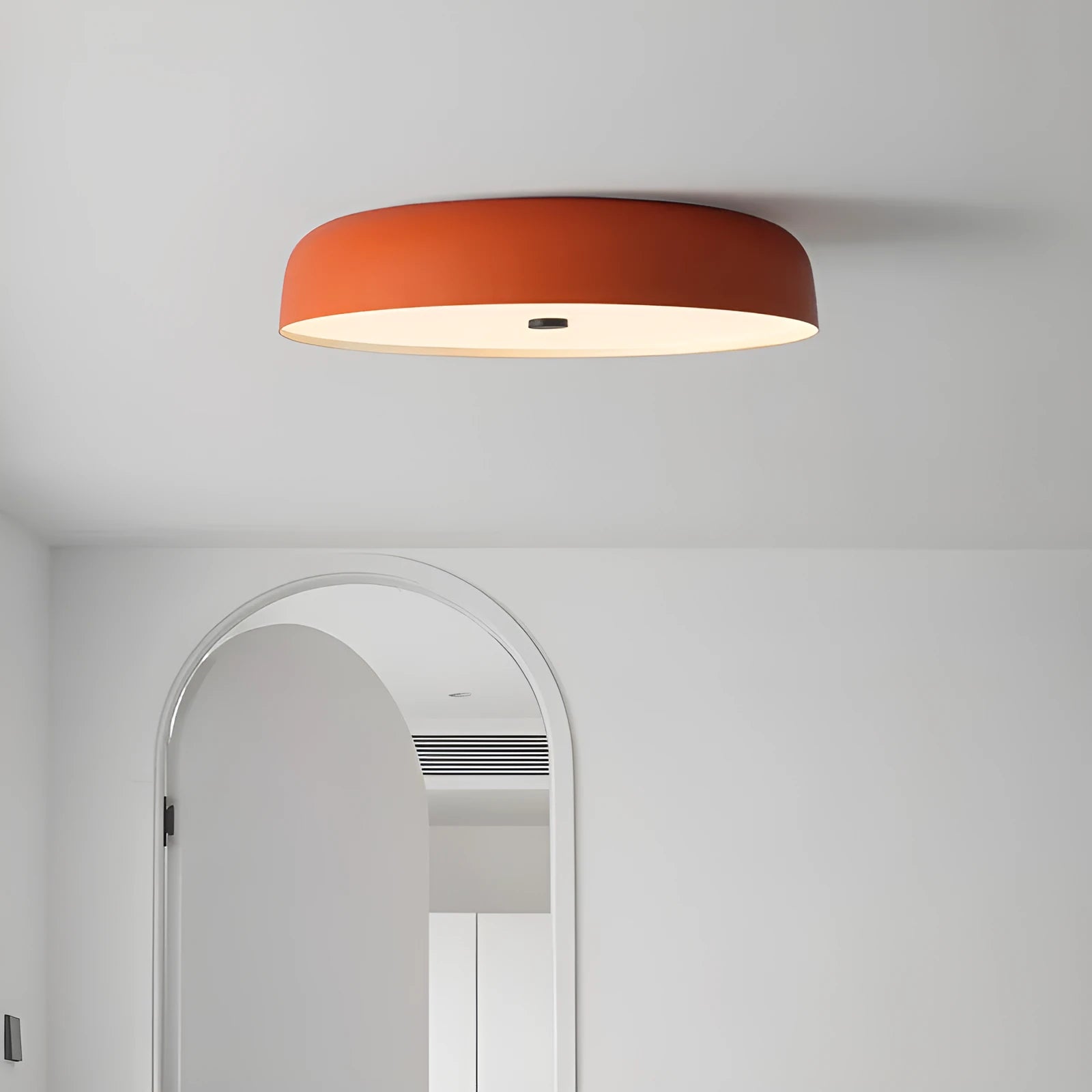 Italian modern minimalist bedroom ceiling lamp with tricolor light remote control in black small size alloy acrylic