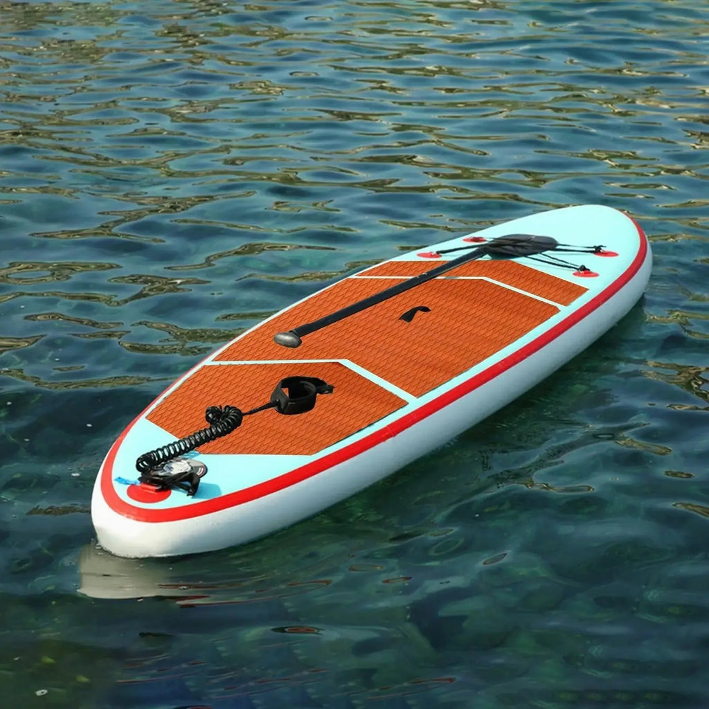 Simple outdoor surfboard non-slip mat in EVA material, 1200x300x5mm, black colour on beach sand