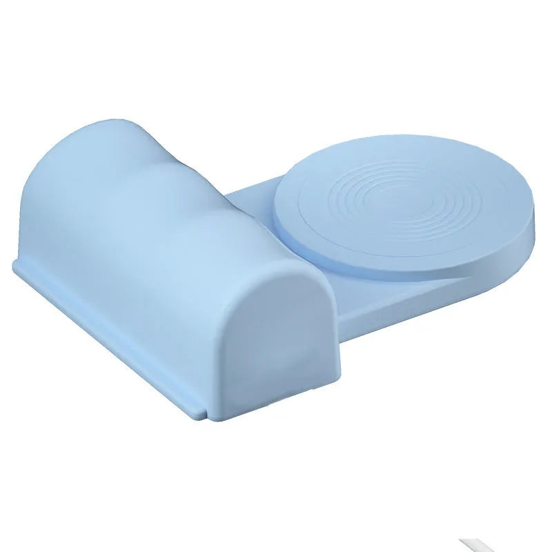 Carbon fibre wireless charging phone stand with 3000mAh battery in black, blue, or pink