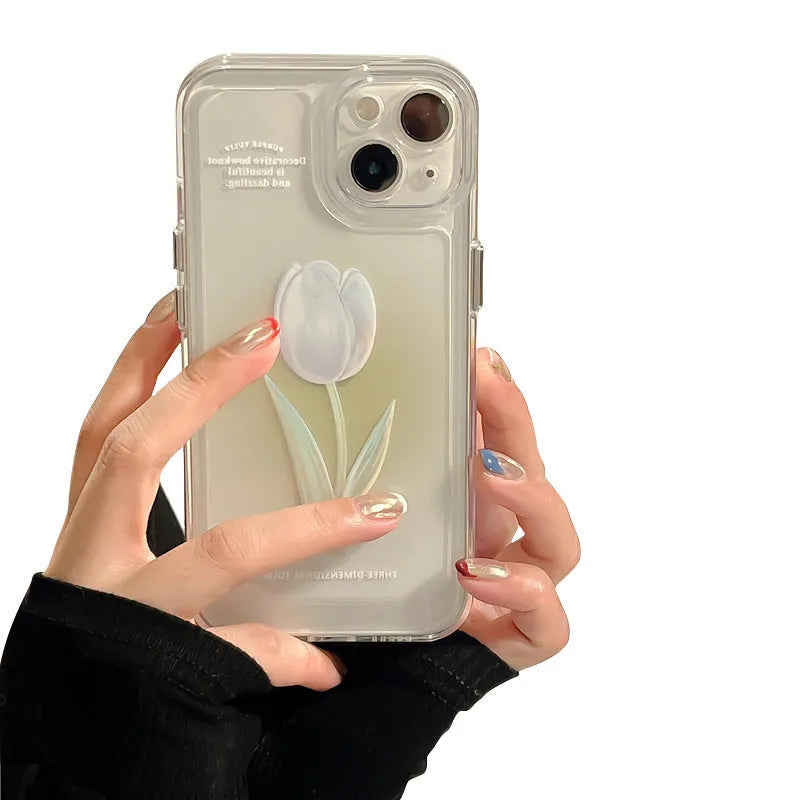 Tulip all-inclusive TPU phone case in gradient rose colour, showing bumper protection for Apple iPhone.