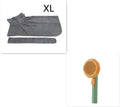 Pumpkin-coloured self-cleaning pet grooming brush with stainless steel needles for cats and dogs.